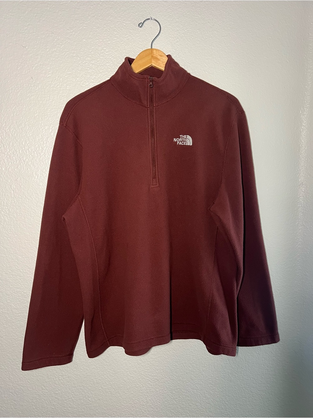 The North Face Cap Rock 1/4 Zip Fleece Pullover Men’s Large Burgundy Sumac Heath